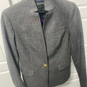J. Crew Black plaid Regent Blazer